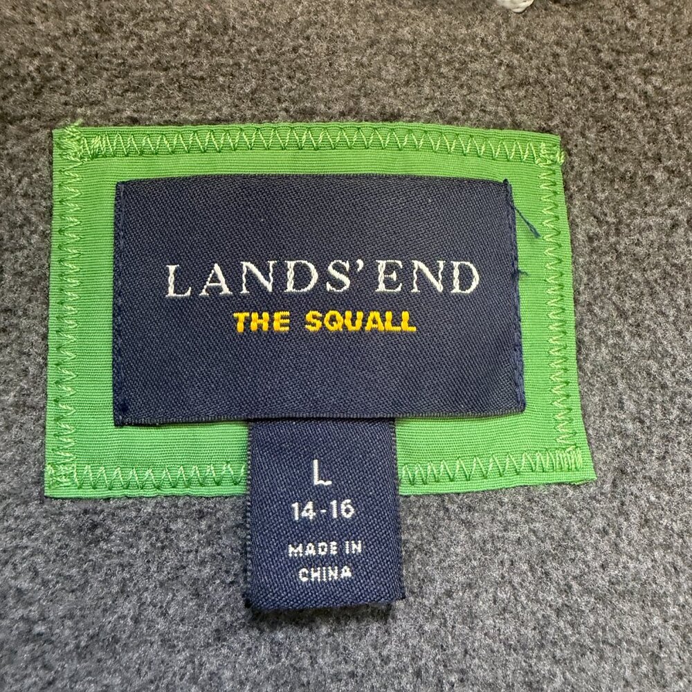 Lands' End Squall Waterproof Fleece Lined Hooded Parka Coat Green Womens L 14-16 - Picture 5 of 16